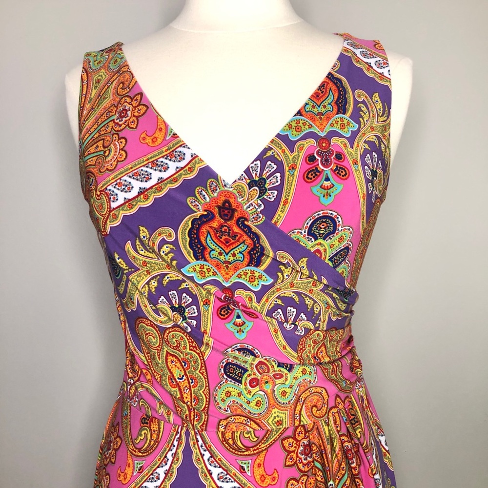 Lauren Ralph Lauren colorful paisley dress, small petite - Picture 3 of 6